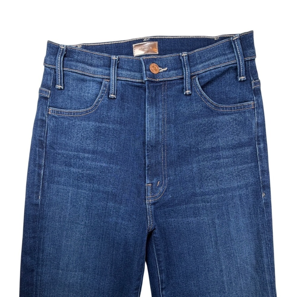Mother Womens High Waisted Flare Jeans Dark Wash Raw Hem Size 27